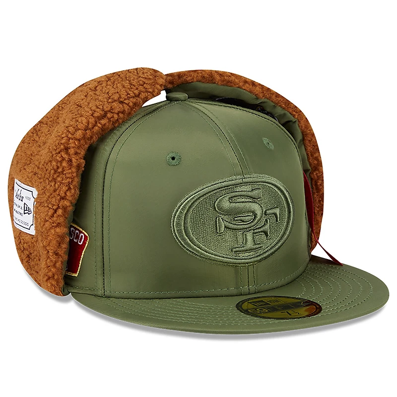 Men's New Era x Alpha Industries Olive San Francisco 49ers Dog Ears 59FIFTY Fitted Hat