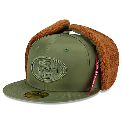 Men's New Era x Alpha Industries  Olive San Francisco 49ers Dog Ears 59FIFTY Fitted Hat
