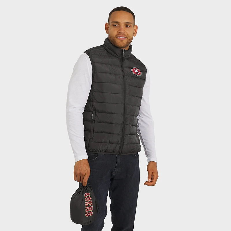 Men's NFL x Darius Rucker Collection by Fanatics Black San Francisco 49ers Packable Full-Zip Vest with Travel Bag