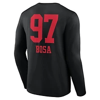 Men's Nick Bosa Black San Francisco 49ers Team Wordmark Name & Number Long Sleeve T-Shirt