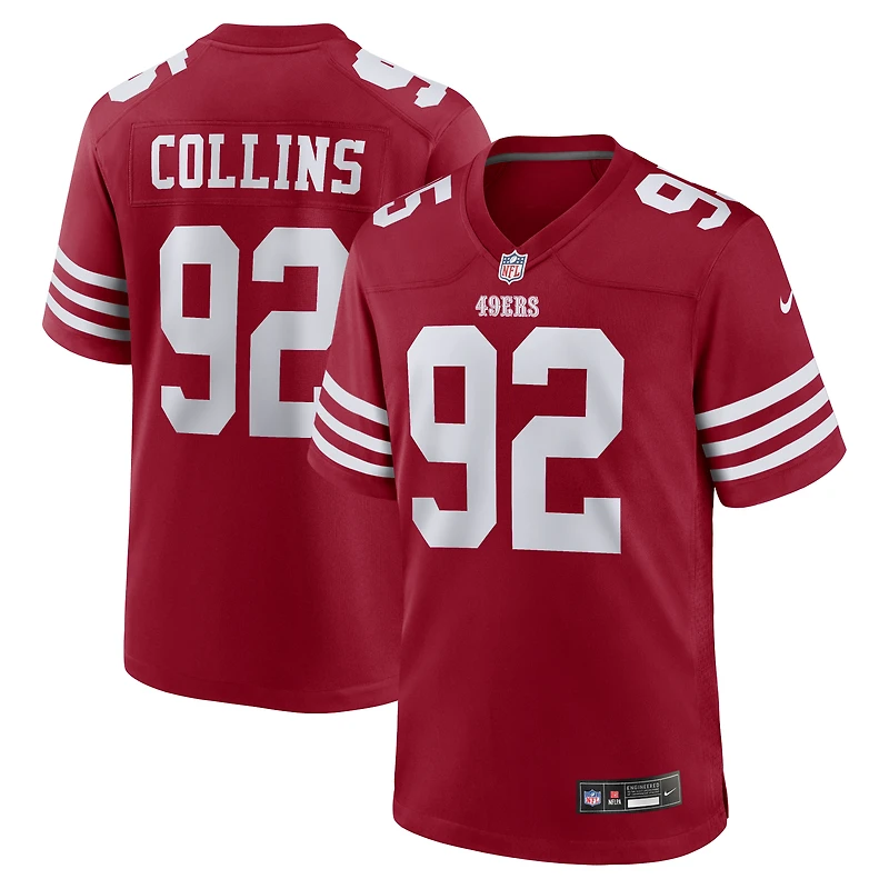 Men's Nike Alfred Collins Scarlet San Francisco 49ers Team Game Jersey