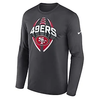 Men's Nike Anthracite San Francisco 49ers Primetime Legend Icon Performance Long Sleeve T-Shirt