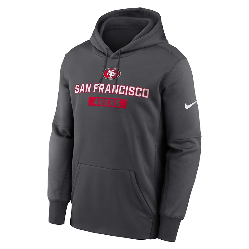 Sweat à capuche Nike Anthracite San Francisco 49ers Toss Sweep Performance pour homme