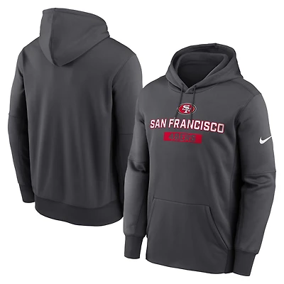 Men's Nike Anthracite San Francisco 49ers Toss Sweep Performance Pullover Hoodie