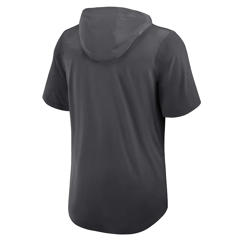 Men's Nike Anthracite San Francisco 49ers Tri-Blend Performance Hoodie T-Shirt