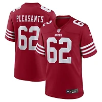 Maillot de match Nike Austen Pleasants Scarlet des San Francisco 49ers pour homme