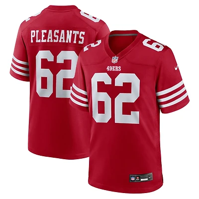 Maillot de match Nike Austen Pleasants Scarlet des San Francisco 49ers pour homme