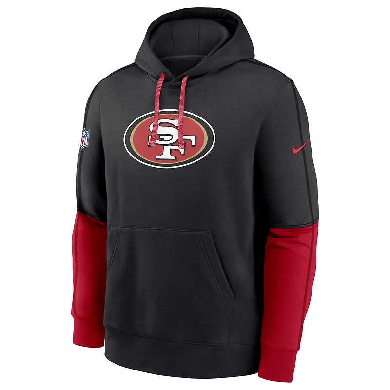 Sweat à capuche Nike noir San Francisco 49ers 2024 Sideline Club pour homme