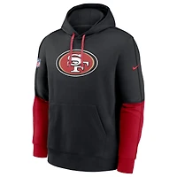 Sweat à capuche Nike noir San Francisco 49ers 2024 Sideline Club pour homme