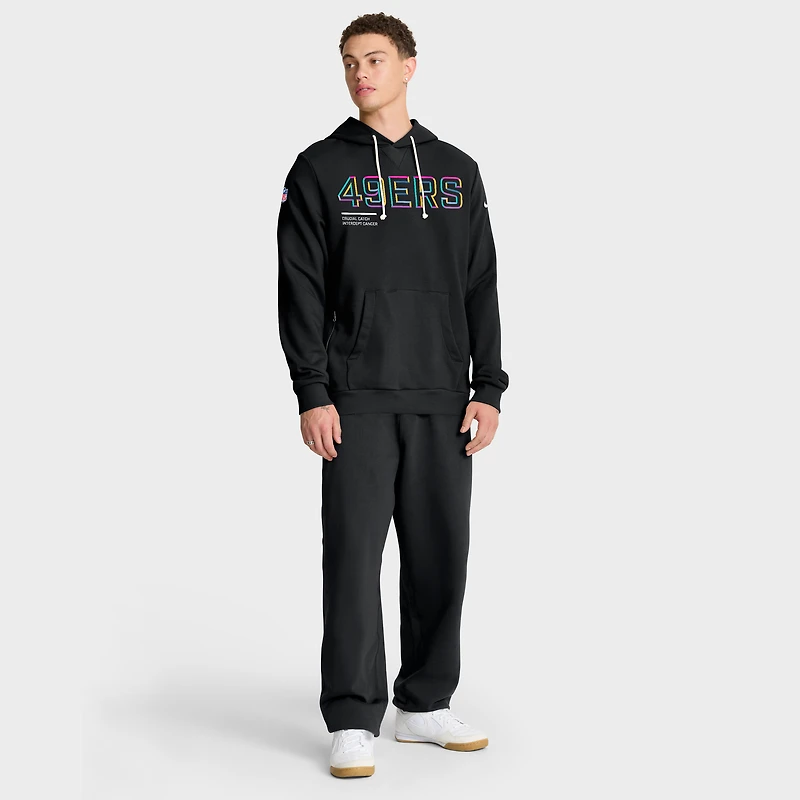 Men's Nike Black San Francisco 49ers 2025 NFL Crucial Catch Sideline Standard Issue Dri-FIT Hoodie