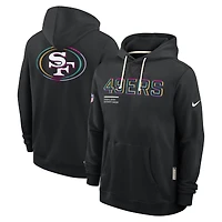 Men's Nike Black San Francisco 49ers 2025 NFL Crucial Catch Sideline Standard Issue Dri-FIT Hoodie
