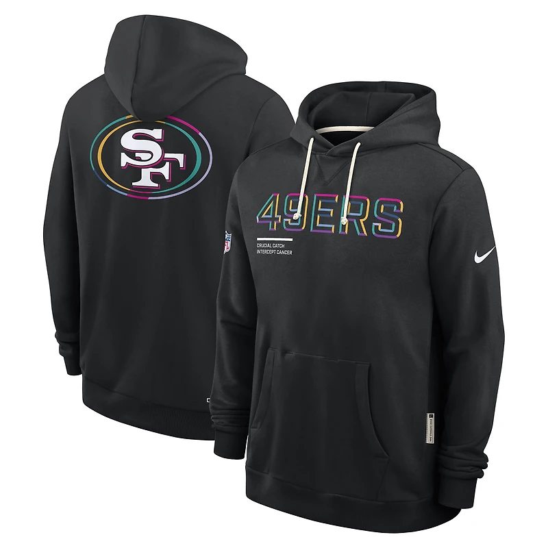 Sweat à capuche Nike noir San Francisco 49ers NFL Crucial Catch 2025 pour homme, édition Standard Dri-FIT