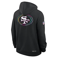 Men's Nike Black San Francisco 49ers 2025 NFL Crucial Catch Sideline Standard Issue Dri-FIT Hoodie