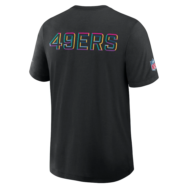 T-shirt Nike noir San Francisco 49ers 2025 NFL Crucial Catch Tri-Blend Dri-FIT pour homme