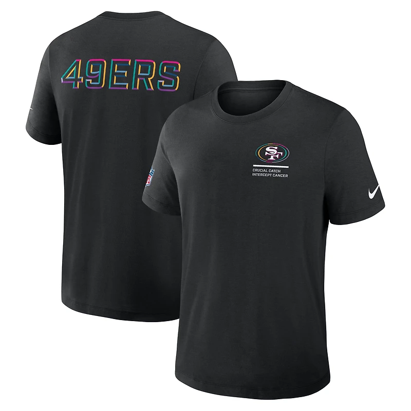 T-shirt Nike noir San Francisco 49ers 2025 NFL Crucial Catch Tri-Blend Dri-FIT pour homme