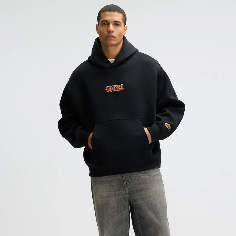 Men's Nike Black San Francisco 49ers 2025 Rivalries Collection Oversized Tech Fleece Hoodie