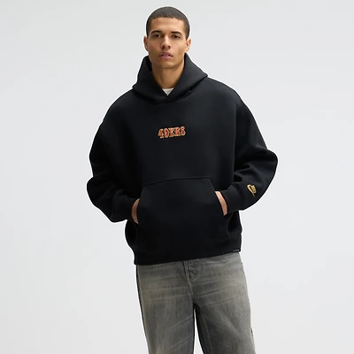 Men's Nike Black San Francisco 49ers 2025 Rivalries Collection Oversized Tech Fleece Hoodie