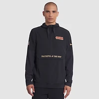 Men's Nike Black San Francisco 49ers 2025 Rivalries Collection Sideline Anorak Half-Zip Hoodie Jacket