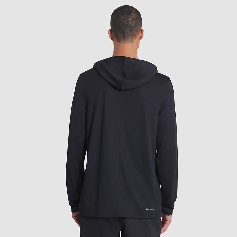 Men's Nike Black San Francisco 49ers 2025 Rivalries Collection Sideline Dri-FIT Long Sleeve Hoodie T-Shirt