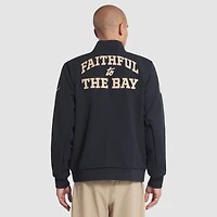 Veste aviateur Nike noire à fermeture éclair latérale pour homme, collection 2025 Rivalries des San Francisco 49ers