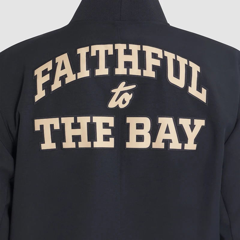 Veste aviateur Nike noire à fermeture éclair latérale pour homme, collection 2025 Rivalries des San Francisco 49ers