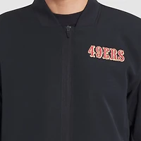 Veste aviateur Nike noire à fermeture éclair latérale pour homme, collection 2025 Rivalries des San Francisco 49ers