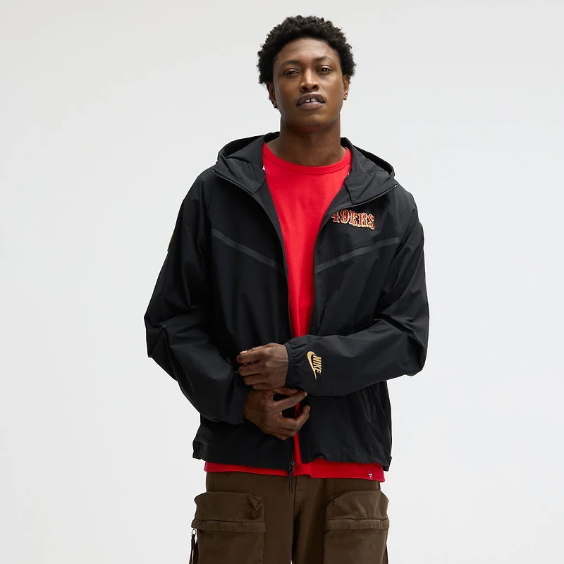 Veste zippée Nike noire pour homme, collection San Francisco 49ers 2025 Rivalries.