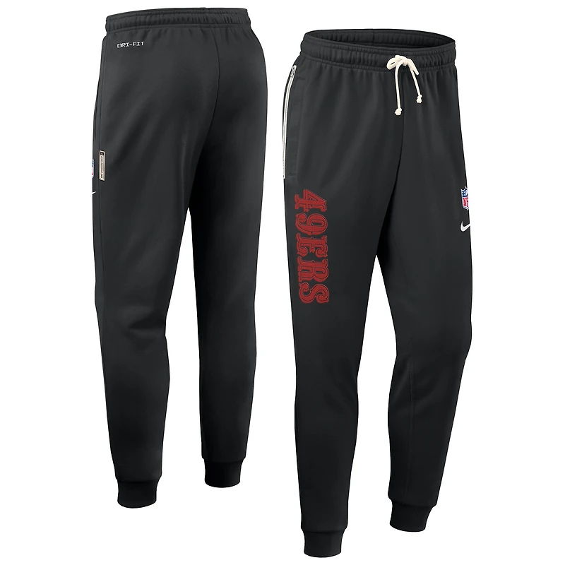 Men's Nike Black San Francisco 49ers 2025 Sideline Standard Issue Ground Game Dri-FIT Taper Pants