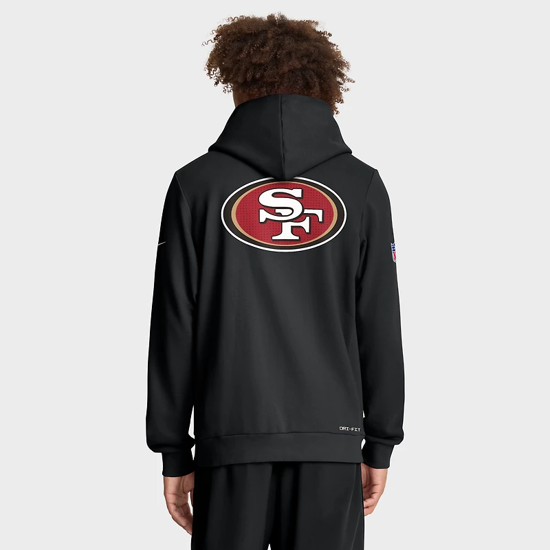 Sweat à capuche Nike noir San Francisco 49ers 2025 Sideline Utility Player Dri-FIT entièrement zippé pour homme