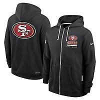Sweat à capuche Nike noir San Francisco 49ers 2025 Sideline Utility Player Dri-FIT entièrement zippé pour homme