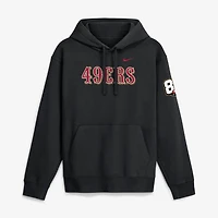 Sweat à capuche en polaire Nike noir pour homme, édition spéciale 80e anniversaire des 49ers de San Francisco (Goal Line Club).
