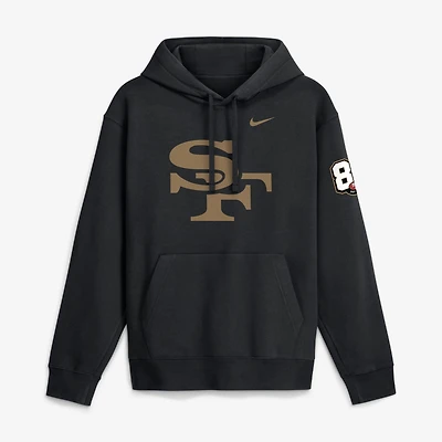 Sweat à capuche en polaire Nike noir pour homme, édition spéciale 80e anniversaire des 49ers de San Francisco (Third Down Stop Club).