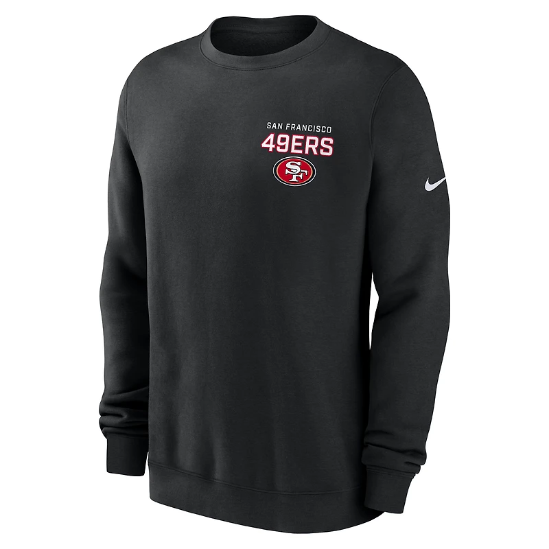 Men's Nike Black San Francisco 49ers Primetime Club Fleece Pullover Sweatshirt