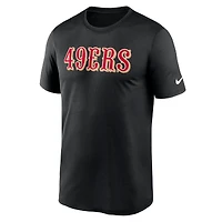 T-shirt Nike noir San Francisco 49ers Primetime Legend Wordmark Performance pour homme