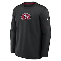 Haut Nike noir San Francisco 49ers Sideline Coach mi-lourd à col rond Therma-FIT pour homme