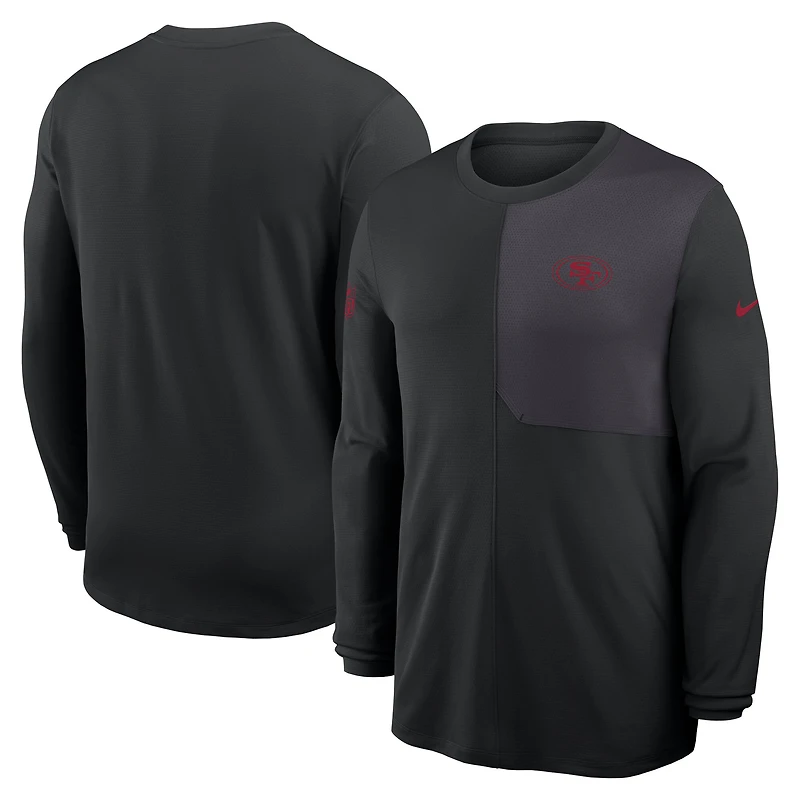 Men's Nike Scarlet San Francisco 49ers Sideline Coach UV Dri-FIT Long Sleeve Shirt