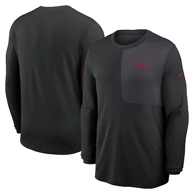 Men's Nike Black San Francisco 49ers Sideline Coach UV Dri-FIT Long Sleeve Shirt