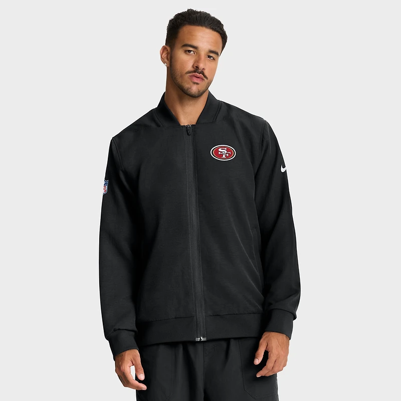 Men's Nike Black San Francisco 49ers Sideline Full-Zip Bomber Jacket