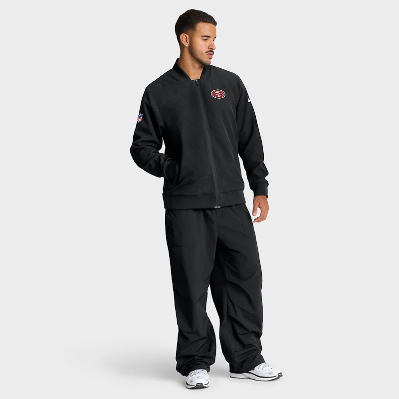 Men's Nike Black San Francisco 49ers Sideline Full-Zip Bomber Jacket