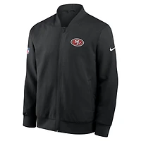 Men's Nike Black San Francisco 49ers Sideline Full-Zip Bomber Jacket