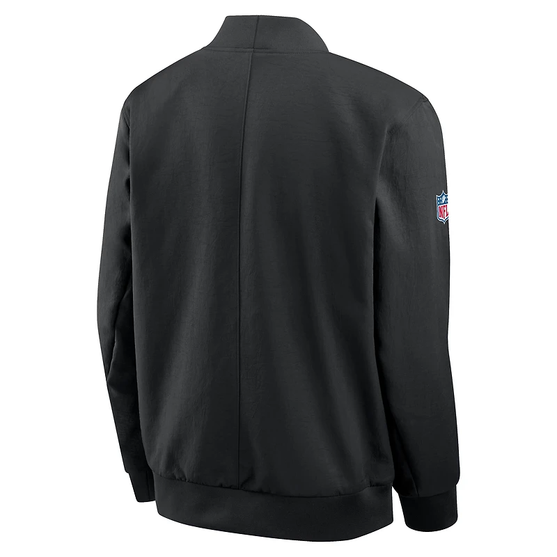 Men's Nike Black San Francisco 49ers Sideline Full-Zip Bomber Jacket