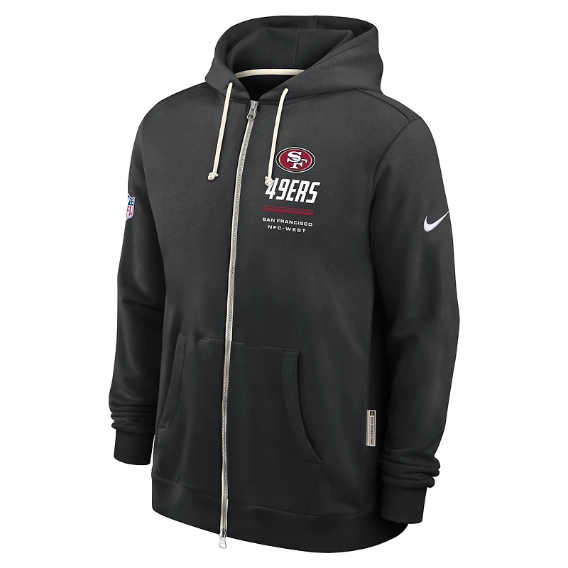 Men's Nike Black San Francisco 49ers Sideline Standard Issue Dri-FIT Full-Zip Hoodie