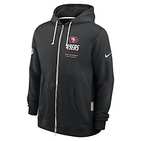 Men's Nike Black San Francisco 49ers Sideline Standard Issue Dri-FIT Full-Zip Hoodie