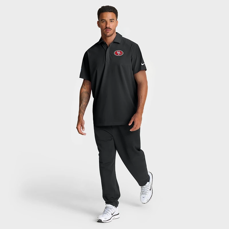Men's Nike Black San Francisco 49ers Sideline Woven Dri-FIT Polo