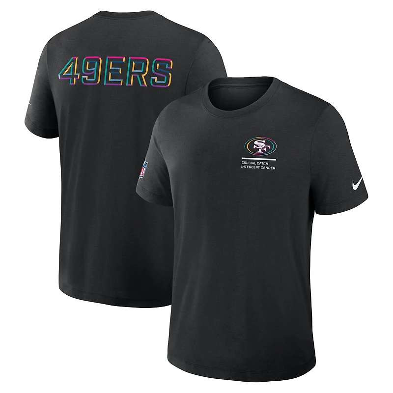 T-shirt Nike noir pour homme San Francisco 49ers Tall 2025 NFL Crucial Catch Tri-Blend Dri-FIT