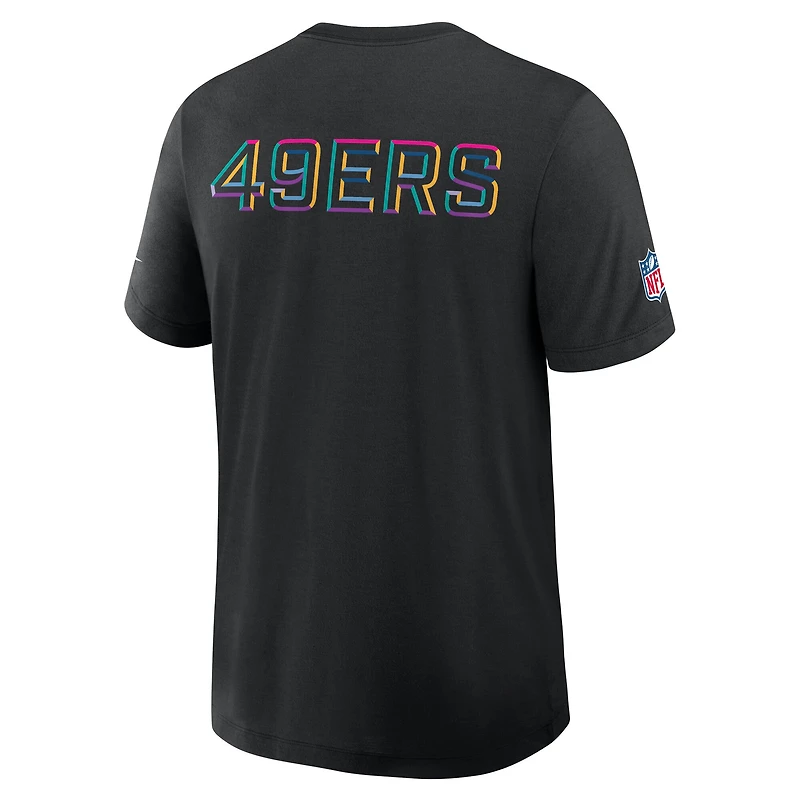 Men's Nike Black San Francisco 49ers Tall 2025 NFL Crucial Catch Tri-Blend Dri-FIT T-Shirt