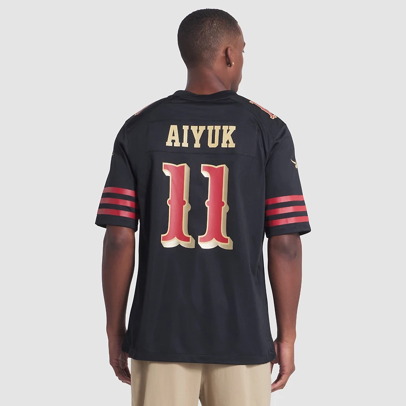 Maillot Nike Brandon Aiyuk noir pour homme, collection Rivalries 2025, San Francisco 49ers