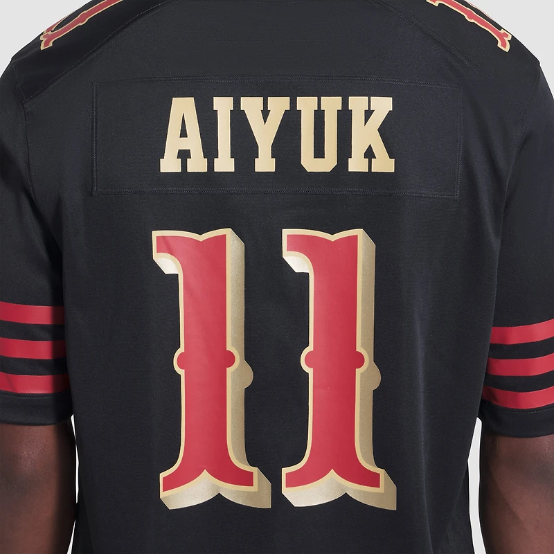 Maillot Nike Brandon Aiyuk noir pour homme, collection Rivalries 2025, San Francisco 49ers