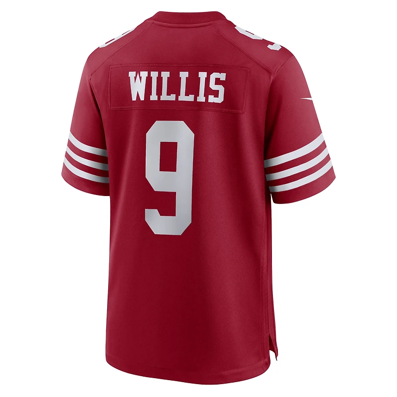 Maillot Nike Brayden Willis Scarlet San Francisco 49ers Team Game pour Homme