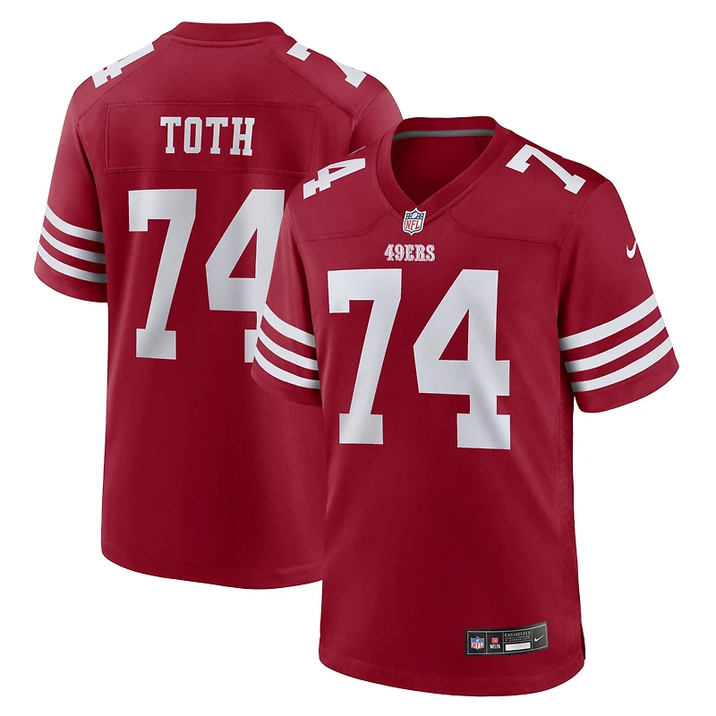 Men's Nike Brett Toth  Scarlet San Francisco 49ers Team Game Jersey